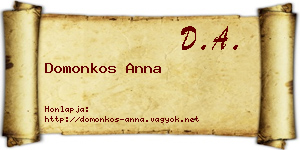 Domonkos Anna névjegykártya