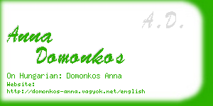 anna domonkos business card